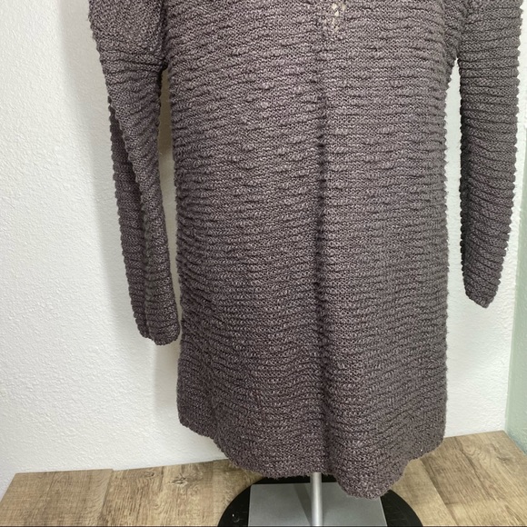 Prana textured knitted Cardigan sweater Eggplant color - Picture 9 of 15